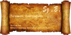Szemes Barnabás névjegykártya